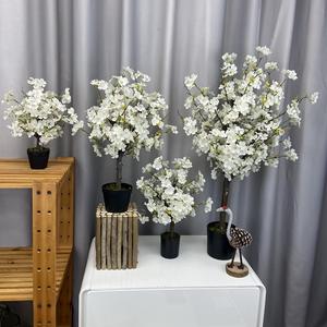 Arbres artificiels de fleurs de poirier en soie, en promotion, pour la décoration intérieure du salon - Product Image 2