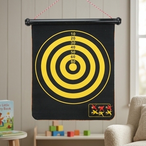 Indoor Magnetic <b>Dart</b> Game 15 Inch Roll Up Fabric Child Safe with 6 Magnetic <b>Darts</b> - Product Image 1