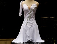 Nouveaux costumes de danse blancs pour femmes Lyrical Hook & Eye Design jupe en mousseline de soie robe de danse pour les filles. Jupe lyrique -- 52