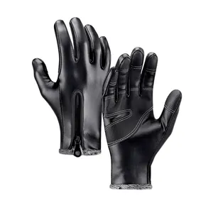 Custom Logo Ski Gloves Waterproof Windproof Warm Insulated Leather Ski Gloves Snow Board Gloves
