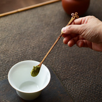 Cuillère à thé matcha en bambou naturel à long manche, accessoires pour service à thé japonais