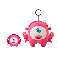 Personnalisation d'usine Logo Animal Anneaux En Peluche Jouets Porte-clés En Peluche Personnalisé