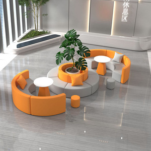 SF-46 Mobilier de bureau commercial moderne, canapé de réception, canapé de bureau en cuir, ensemble de canapés de bureau - Product Image 1