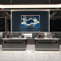 Luxe Moderne Discothèque Karaoké KTV Étanche Led Table En Acier Inoxydable Pierre Frittée Durable Danse Bistro Bar Meubles