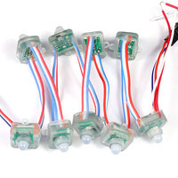 Luces LED RGB Inteligentes WS2811 de 12V CC al por Mayor, Cadena de Luces Direccionables con Píxeles Difusos Cuadrados de 12mm, IP65, Ra80, 50/Paquete