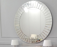 Meuble de salon avec miroir, Table de couloir demi-lune, avec miroir mural, pour la maison, l'hôtel