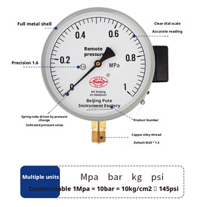 Nhà Máy Giá 150 mét 60bar 1.6% dưới kết nối kháng từ xa áp kế đồng hồ đo áp suất - Product Image 5