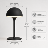 Lampe de bureau LED moderne de luxe en aluminium, rechargeable Type-C, à intensité tactile, veilleuse d'ambiance pour table à manger, bar, café, décoration