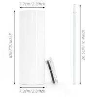 Tasse de 20 oz isolée à double paroi avec logo personnalisé tasse vierge de sublimation 20 oz gobelets à café en acier inoxydable avec paille et couvercle