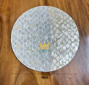 Shell Inlay Mother of Pearl MDF <b>Round</b> <b>Placemats</b> 10MM Thick Eco-Friendly for Dining Table and Kitchen Collection From Vietnam - Product Image 4