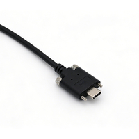 Câble de charge rapide USB 2.0 Type-C mâle double M2 à fixation par vis, blindé tressé en PVC, 3A, pour ordinateur/écouteurs