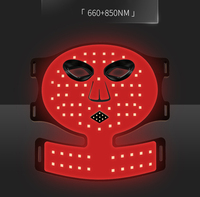Masque facial portable à 104 LED pour le cou, appareil de beauté, 460 nm, 850 nm, 4 couleurs, luminothérapie rouge, masque facial en silicone