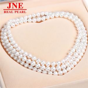 Natural Pearl Necklace White Round Pearl Necklace Mother's Day Gift for <strong>Elders</strong> - Product Image 1