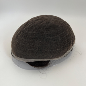 Prothèse capillaire complète en dentelle marron foncé pour homme, cheveux humains indiens Remy, ondulation naturelle, densité 100%, nœuds invisibles, bonnet pour usage quotidien - Product Image 3