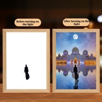 Lampe à cadre LED 4D musulmane, image de Jésus, veilleuse, murale religieuse, décoration de la maison, Ramadan, chrétien, rechargeable par USB, à intensité variable