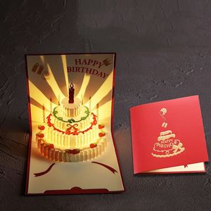 Carte d'anniversaire 3D créative avec éclairage et musique, fabricant de cartes d'anniversaire, vente en gros - Product Image 1