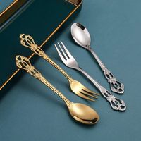 Cucchiaio da caffè in acciaio inossidabile Mini cucchiaio da caffè Set di forchette cucchiaio da gelato cucchiaio da caffè regalo di nozze