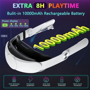 <span class=keywords><strong>Casque</strong></span> de remplacement <span class=keywords><strong>VR</strong></span> monté sur la tête adapté à Oculus Quest 2 Elite, autonomie de la batterie de 10000 mAh, bandeau électrique Meta, lunettes <span class=keywords><strong>VR</strong></span> - Product Image 2