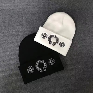 Casquette en tricot jacquard coton et élasthanne brodée Chrome Hearts, nouvelle collection automne-<span class=keywords><strong>hiver</strong></span>, pour adultes, hommes et femmes, tendance, bonnet chaud à capuche - Product Image 5