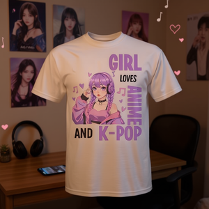 Camiseta de una chica que ama el anime y el K-Pop - Product Image 3