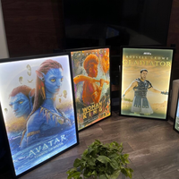 Taille personnalisée 24x36 27x40 Affiche de film de théâtre Cadre à pression noir Boîte à lumière LED Signe Décoration murale Boîte à lumière LED Affichage