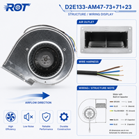 Ventilador Centrífugo de Alto Flujo de Aire D2E133-AM47-73/71/23, Ventilador de Doble Entrada, Alto Rendimiento, Bajo Ruido, Ventilación Industrial