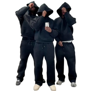 Custom Streetwear <strong>Essentials</strong> 100% Cotton Designer Tracksuit Sweatsuits <strong>Two</strong> Piece Hoodies and Sweat Pants Set for Men - Product Image 3