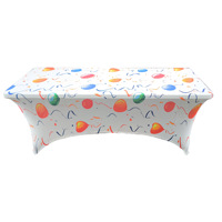Housse de table en soie de lait élastique imprimée, entièrement enveloppante, en polyester et élasthanne, pour festivals et réunions