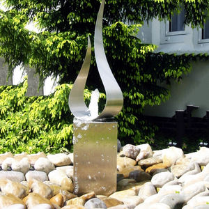 <span class=keywords><strong>Fontaine</strong></span> décorative carrée mignonne, cercle abstrait, Sculpture d'extérieur en métal, à vendre - Product Image 3