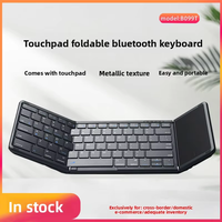 Clavier sans fil pliable en 3 parties avec pavé tactile, clavier Bluetooth universel portable pour téléphone portable, tablette, ordinateur portable