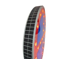 Panneau de signalisation triangulaire solaire CadSolar 700 mm 31 LED rouges Réflecteur 3M pour travaux routiers et zones dangereuses