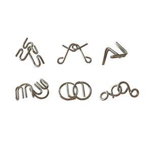 C01007-C01008 6 Formes 3D Jeux de tours de magie Ensemble de 6 ensembles de six puzzles en fil métallique miniatures avec solutions - Product Image 2
