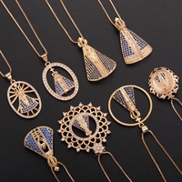 Collier Religion plaqué or vintage Cadeaux catholiques fantaisie Collier Vierge Marie en Zircon brillant à ma fille