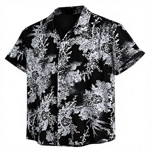 เสื้อเชิ้ตแขนสั้นผู้ชายสีดำล้วน/พิมพ์ลายตามสั่ง ปกคอปกติดกระดุม สวมใส่สบาย แห้งเร็ว ระบายอากาศได้ดี เป็นมิตรกับสิ่งแวดล้อม - Product Image 4