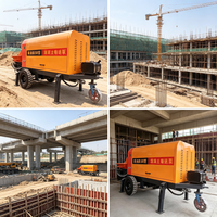 Mini pompe à béton électrique sur remorque 20m³/h haute pression pour le coulage de murs et de colonnes, CE, prix usine