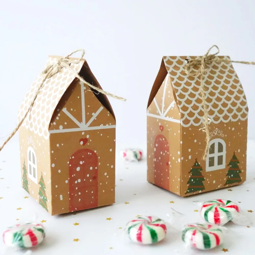Weihnachts geschenk Weihnachts plätzchen Boxen, House Cute Party Treat Box,Macarons/Schokolade/Süßigkeiten Geschenk verpackung Papier box