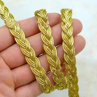 11mm bricolage vêtements accessoires maison Textile tapisserie d'ameublement tressé dentelle ruban embellissement couleur métallique or Gimp cordon bord garnitures