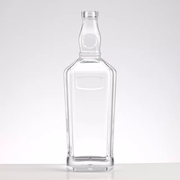 Bouteille à vin haute en verre - Vase à spiritueux transparent à facettes multiples unique pour whisky et vodka, pour la décoration de bar à domicile