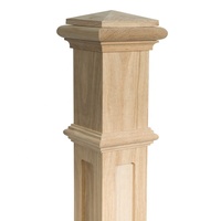 Poteaux d'escalier traditionnels en chêne blanc, panneau encastré 4092, 6 pouces x 55-1/2 pouces, poteaux de balustrade pour pièces d'escalier