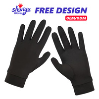 Gants de course thermiques en polaire, respirants, ultra fins, à doigts entiers, compatibles avec les écrans tactiles, pour le ski, le cyclisme, les sports de plein air, noirs