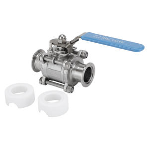 Válvula de Bola Manual de Acero Inoxidable de Grado Sanitario de Tres Piezas 304/316L Tipo Abrazadera de Conexión Rápida para Agua y Gas OEM al por Mayor - Product Image 1