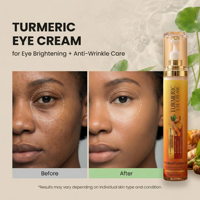 Crème pour les yeux en marque privée, curcuma naturel hydratant, anti-poches, anti-cernes, liftant, raffermissant, OEM