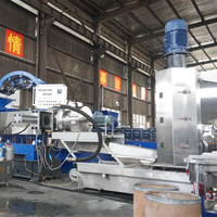 Machine d'extrusion de granulation de mélange interne 110L + extrudeuse à vis unique à deux étages + machine de granulation d'anneau d'eau