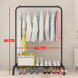 Nhiệm Vụ Nặng Nề Kim Loại May Mặc Rack Với Đôi Đường Ray Và Bánh Xe Thanh Duy Nhất Trong Nhà Phòng Khách Quần Áo Khô Giá Cho Giày - Product Image 2