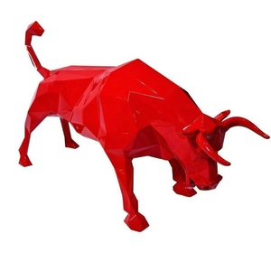 Centro Comercial decoración de alta calidad de fibra de vidrio de la geometría <span class=keywords><strong>Animal</strong></span> <span class=keywords><strong>Toro</strong></span> escultura de la resina - Product Image 1