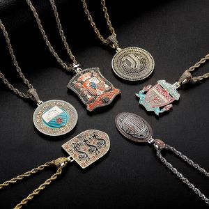 Pendentif badge de club de football, émail coloré, médaille commémorative pour fan, breloque de collier - Product Image 6