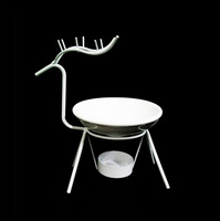 Porte-bougie en métal en forme de cerf pour la décoration de la maison, brûleur d'encens à huile essentielle, diffuseur d'arômes