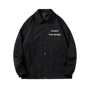 Veste bomber décontractée pour homme, sur mesure, à simple boutonnage, automne, coupe ample, tissu coupe-vent, vente en gros - Product Image 1