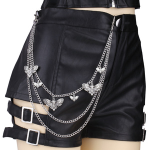 Butterfly Waist <b>Chain</b> Tibetan Silver Three Layer Hip Hop Halloween Fashion Body <b>Chain</b> For Women - Product Image 2