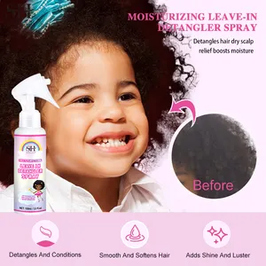 Marque privée Produits de soins capillaires pour enfants noirs mignons biologiques Ensemble de shampoing et gels douche végétaliens pour enfants